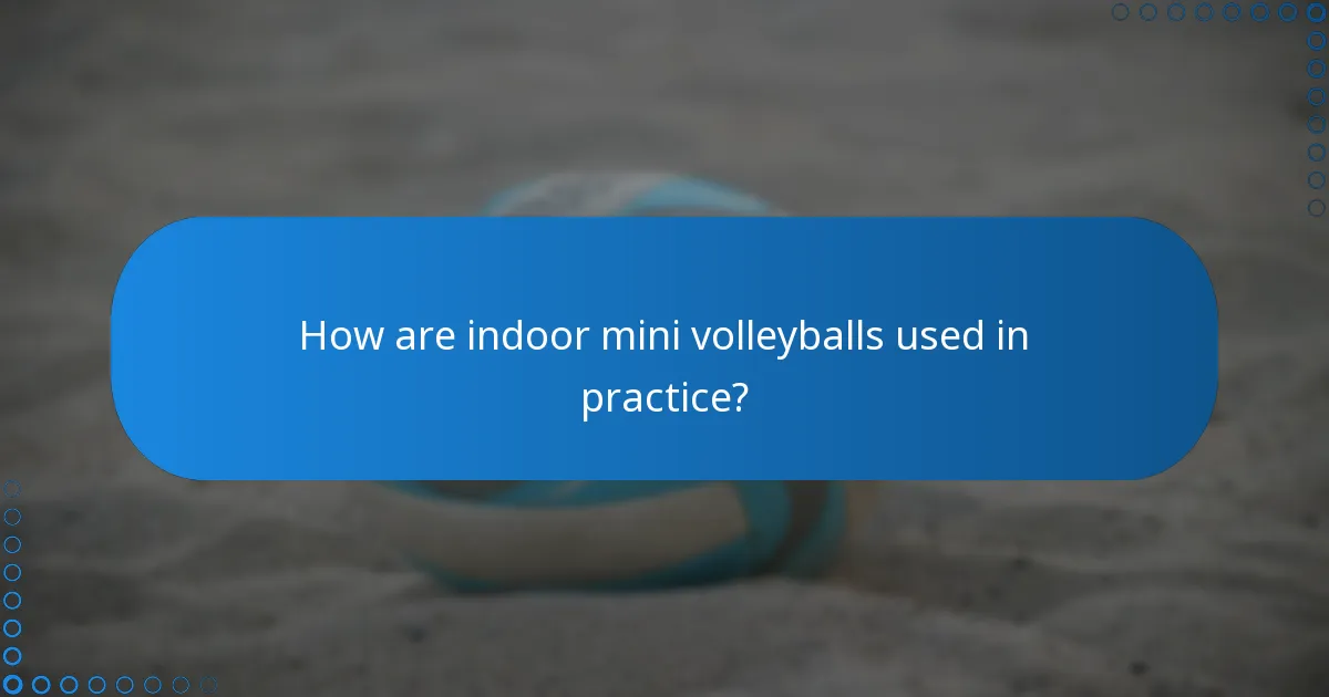 How are indoor mini volleyballs used in practice?