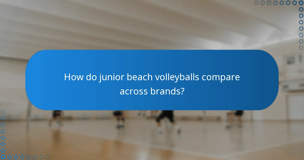 How do junior beach volleyballs compare across brands?