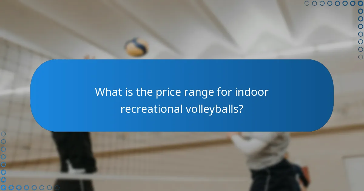 What is the price range for indoor recreational volleyballs?