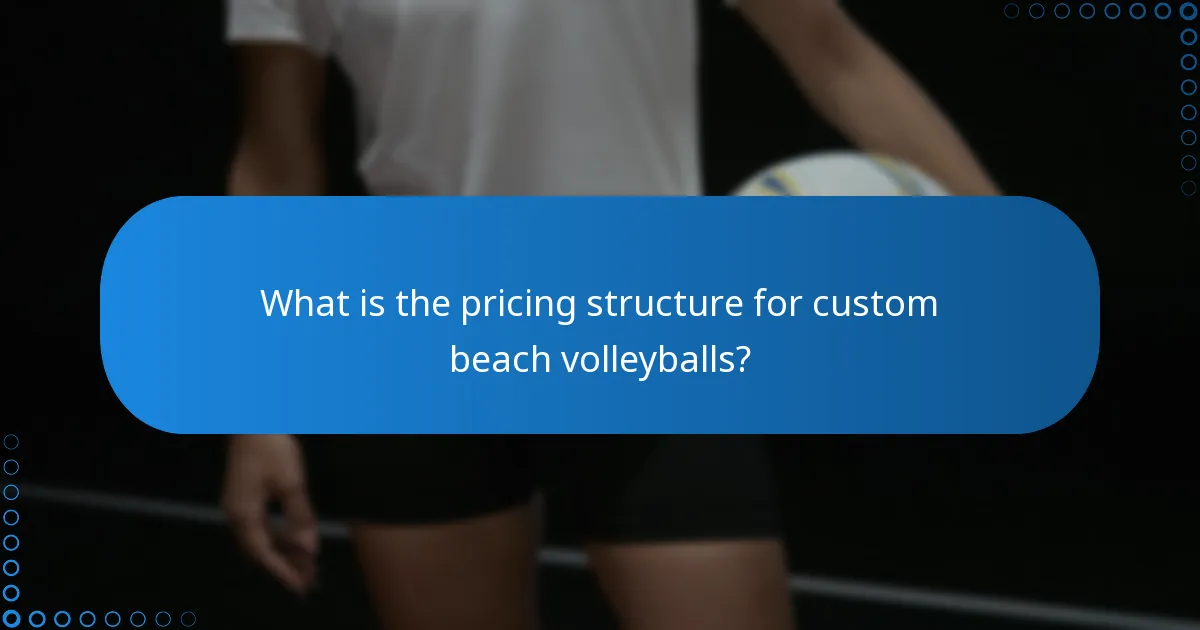 What is the pricing structure for custom beach volleyballs?