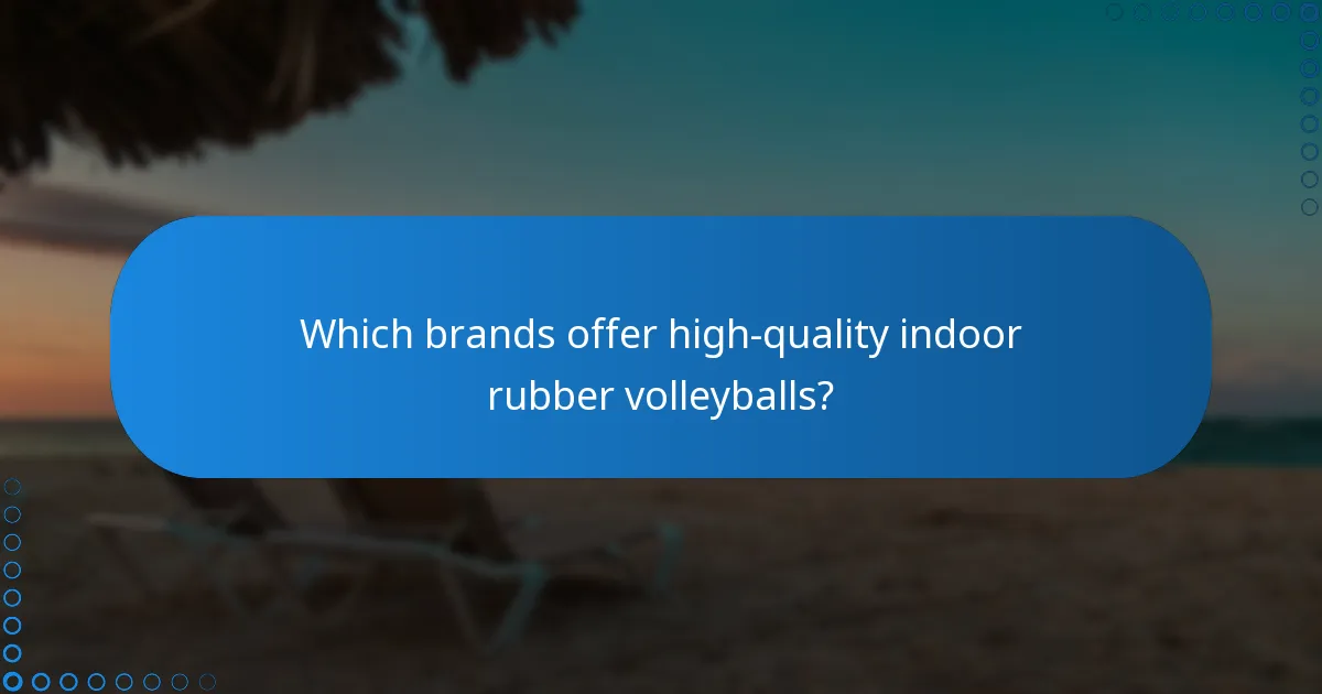 Which brands offer high-quality indoor rubber volleyballs?