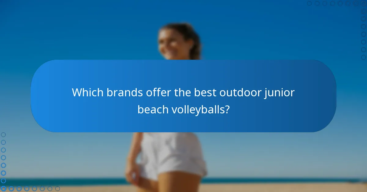 Which brands offer the best outdoor junior beach volleyballs?