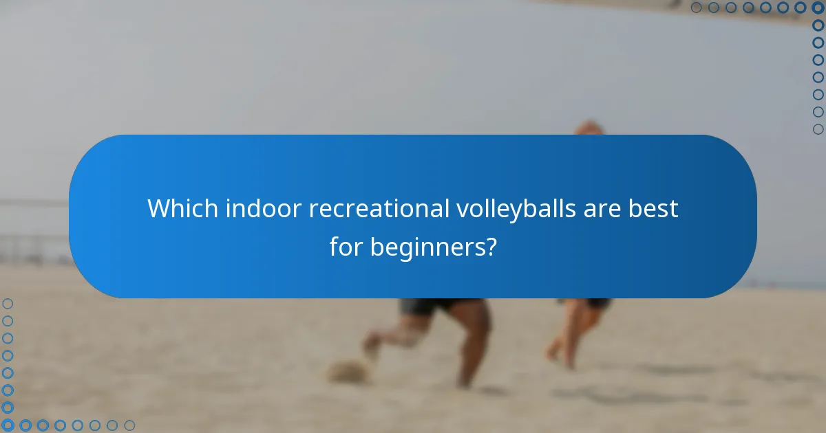 Which indoor recreational volleyballs are best for beginners?